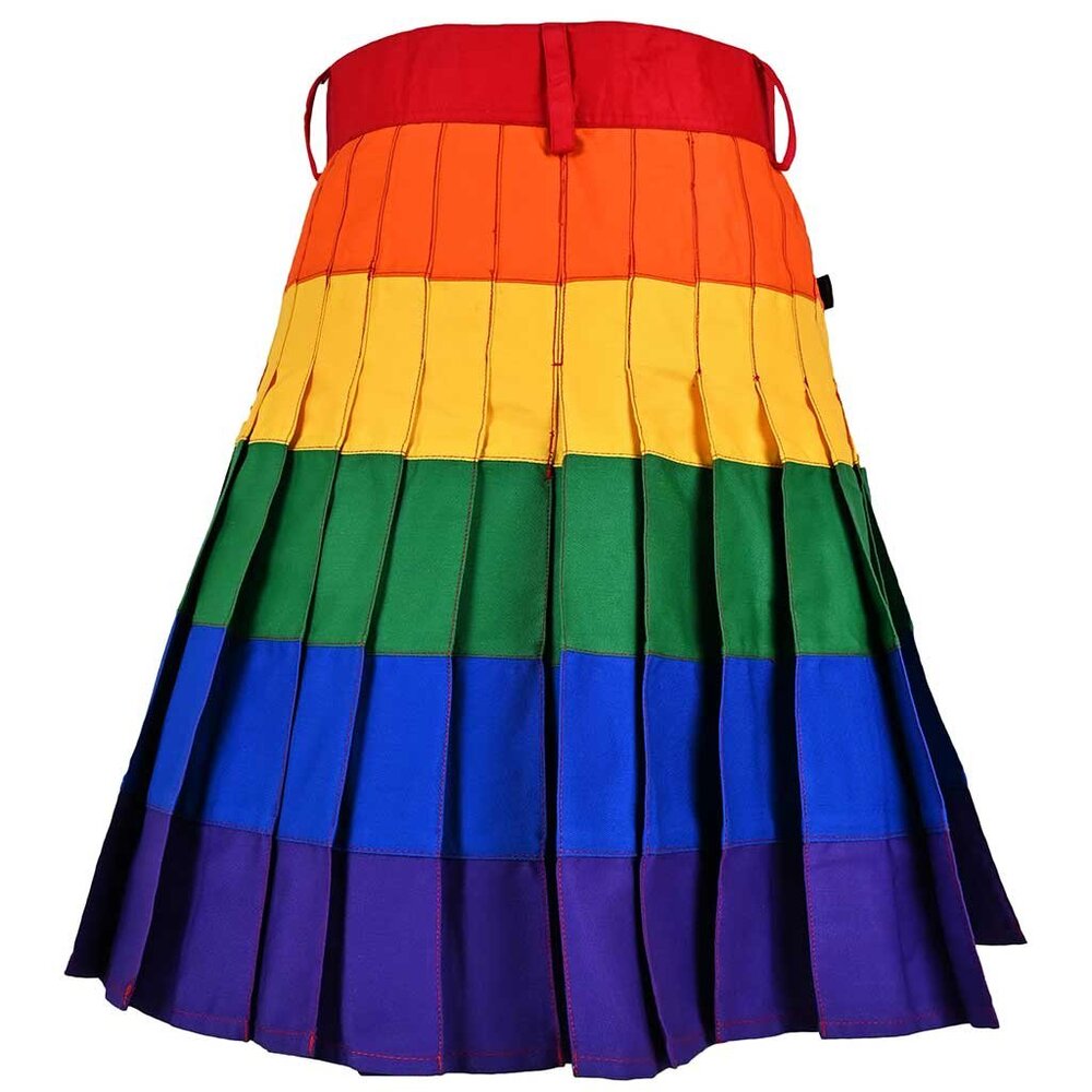 Men’s Hybrid Rainbow Utility Kilt Cargo Removable Pockets Pride Size 46